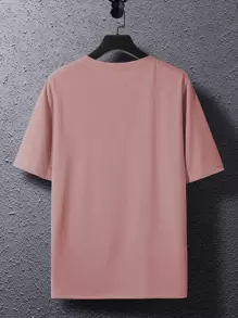 Manfinity Homme Men's Letter Print Round Neck Short Sleeve Casual T-Shirt T Shirt For Men T Shirt For Man