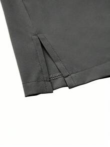 TaskEZ Plus Size Women's Solid Color V-Neck Pocket Short Sleeve Top And Pants Scrub Uniform Set - Grey - View 7