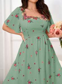 Mulvari Vestito con fantasia floreale casuale, taglia grande, abito lungo da spiaggia, festa, estate, casual, vacanza e appuntamenti