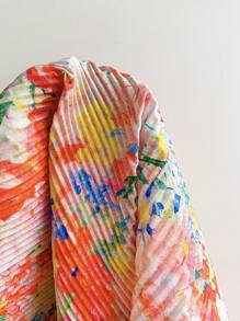 Soleia Robe d'été à imprimé floral plissée avec fronces à la taille pour femmes en grandes tailles, pour le printemps