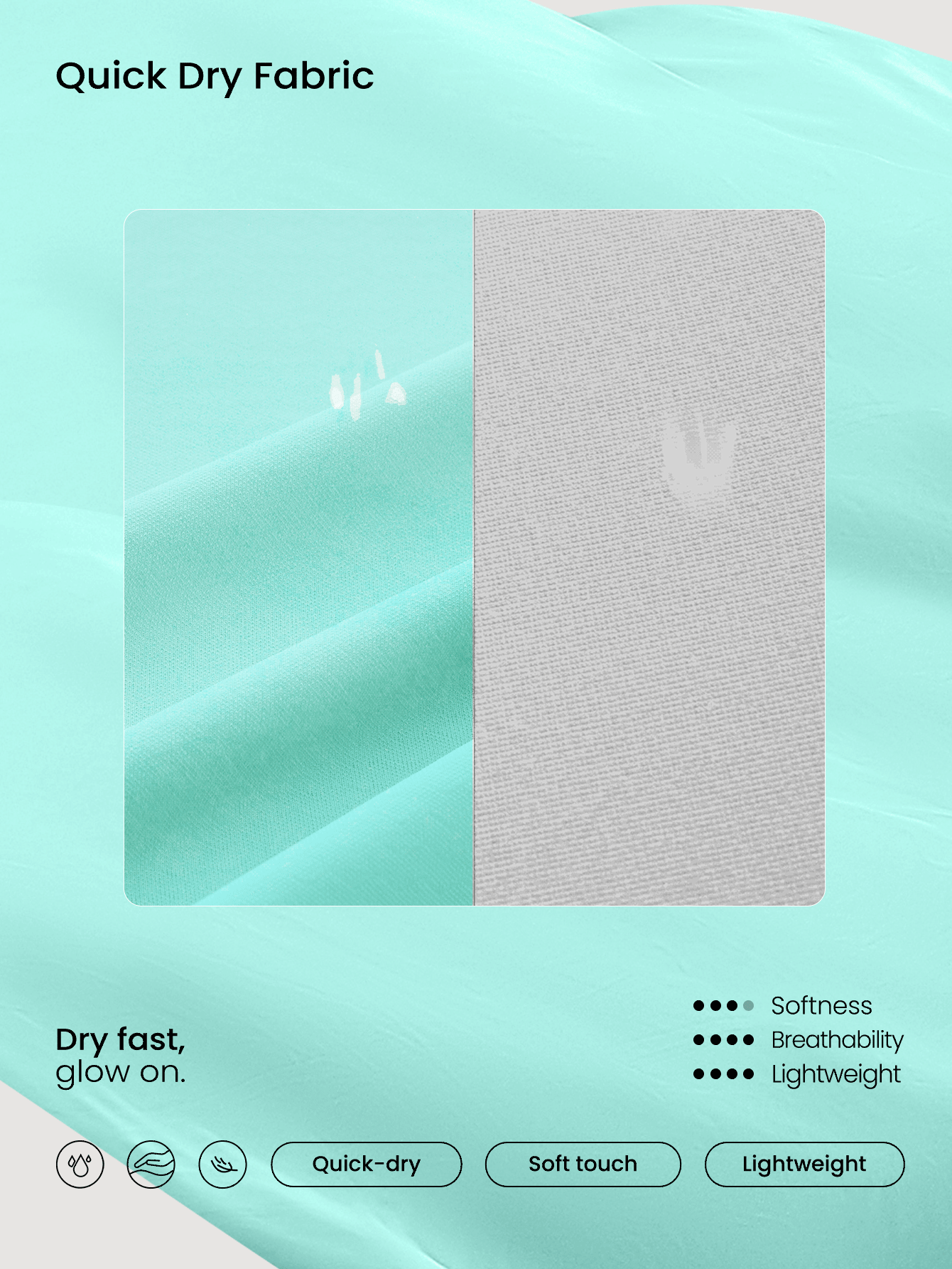 GLOWMODE Transpirable y de secado rápido - Azul menta - Añade 2