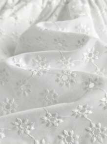 Vintaside Kids Girls' Summer Round Neck Short Sleeve Stylish Fresh Dress, Suitable For Attending Family Gatherings, Parties Or Banquets - White - View 6