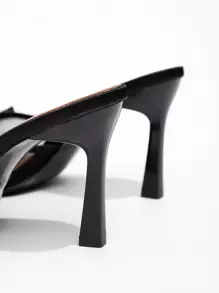 CUCCOO CHICEST New Fashionable Versatile Rhinestone Bowknot Strap Stiletto High Heel Sandals For Christmas - Black - View 4