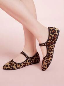 CUCCOO DOLLMOD Women's Leopard Print Flat Soft & Comfortable Slip-On Loafers - Khaki - View 3