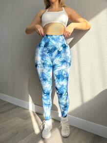 Seamluxe SHEIN Sport Women's Yoga Tie Dye Print Leggings