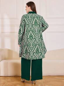 SHEIN Lacomfia Losowy kwiatowy nadruk asymetryczny patchwork kwiatowy duży rozmiar 2 szt. zestaw, elegancki styl vintage