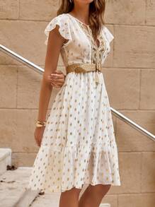 Weeklong 女式波西米亚风深 V 领收腰复古印花连衣裙 - 彩色 - 查看 7