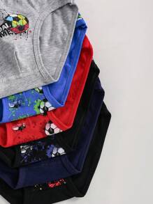 6pcs Boys' Cotton Football Print Briefs - Multicolor - View 5