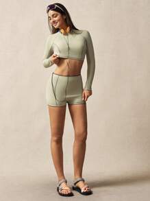 VARSIVA 女士插肩袖短款上衣和短裤冲浪装套装
