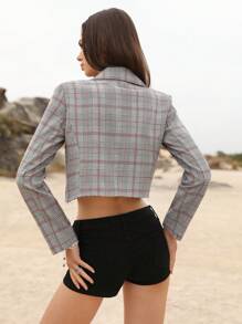 Aveloria Affinna جاكيت نسائية بياقة وحاشية مبتذلة ذات نمط رمادي كلاسيكي متشعب،متعددة الاستخدامات لفصلي الربيع والصيف