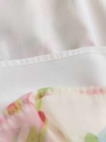 Tween Girls Princess-Style Flared Puff Sleeve Convolvulus Flower Print Organza Dress, Spring/Summer,Holiday Summer Travel - Multicolor - View 5