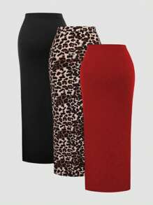 Sweetra Damen Sommer Lässig Geraffter High Slit Bodycon Rock Y2K Damen Rock - Verschiedenfarbig - Übersicht 2