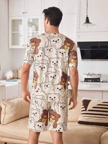 Snug Zone 2pcs Cute Panda Print Pajama Set For Men - Multicolor - View 2