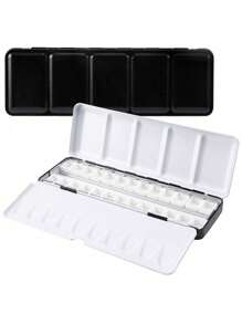 Empty Metal Watercolor Tin Palette With 14/26/52pcs Detachable Empty Half Pans For DIY Travel Watercolor Palette Paint Case Back To School,Art Supplies,Painting Supplies - Multicolor - View 5