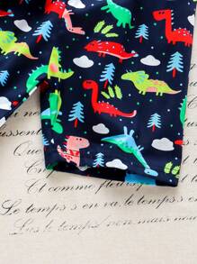 SHEIN Young Boy Cartoon Graphic Tee With Shorts - Multicolor - View 4