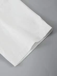 Manfinity Hypemode Men's Letter Print Lapel Neck Single Breasted Casual Short Sleeve Shirt - Multicolor - View 7