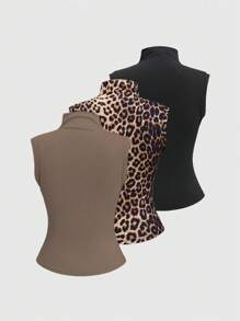 Sweetra 女士夏季修身领口吊带背心图案 T 恤女式上衣 - 彩色 - 查看 2