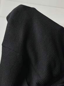 SHEIN Pregnant Women Casual Versatile Simple Solid Color High Waist Shorts - Black - View 7