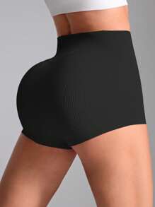 SHEIN Sport Studio 3 pezzi shorts sportivi super corti e sexy da donna, shorts da sudore a maglia senza cuciture, elastici e comodi, adatti per palestra e bici