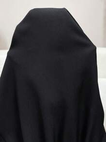 SHEIN Maternity Simple Solid Color Button Elastic Waist Shorts - Black - View 8