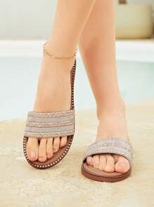 Styleloop Women's Casual Versatile Simple Flat Sandals - Beige - View 4