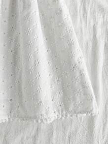 Vintaside Kids Girls' Summer Round Neck Short Sleeve Stylish Fresh Dress, Suitable For Attending Family Gatherings, Parties Or Banquets - White - View 5