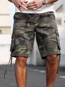 Manfinity LEGND Men's Camo Print Utility Denim Shorts - Multicolor - View 1