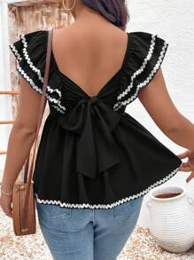 Breezaya Camisa de verano bohemia informal de talla grande para mujer