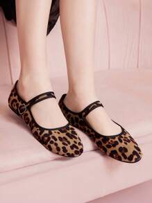CUCCOO DOLLMOD Women's Leopard Print Flat Soft & Comfortable Slip-On Loafers - Khaki - View 1
