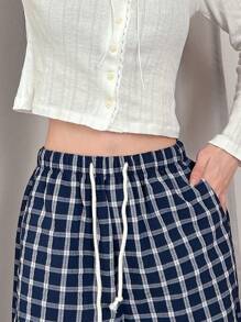 FRIFUL Pantaloni ocazional cu picior drept pentru femei, albastru, primăvară