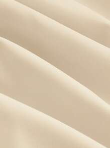 SHEIN MOD Women's Solid Color Sweetheart Neckline Cross Tie Rod Ruffle Edge Asymmetric Vintage Hem Dress - Apricot - View 4