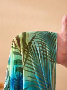 Slaydiva Plus Size Women Chiffon Tropical Print Long Sleeve Loose Top - Multicolor - View 8