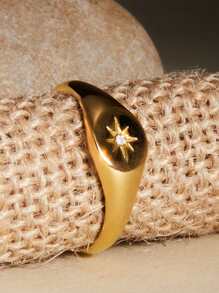Nuevo anillo de mujer de moda con chapeado de oro de 18K no al vacío y diseños únicos variados, con diamantes incrustados y que no se descolora