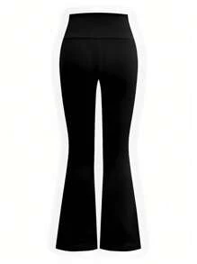 Sparklyn 青少年女孩户外瑜伽运动弹力舒适自由骑行网球健身房徒步露营运动夹克和紧身裤喇叭裤两件套套装，海军蓝 - 黑色 - 查看 5