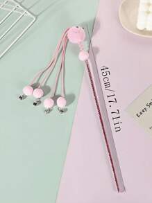 PETSIN 1 pieza Varita de juego con mariposa y campanilla para gatos con diseño de pequeño monstruo, vara de juego para la diversión del gato