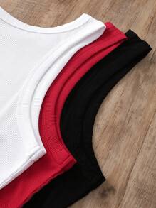 INAWLY 3pcs/Set Women Heart Pattern Embroidered Cami Tank Top - Multicolor - View 4