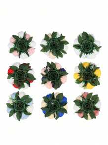 SHEIN 1 pieza, Bolas de flores artificiales centros de mesa de boda, arreglo de flores falsas de rosa e hortensia, centro de mesa artificial para decoración de boda, fiesta y hogar
