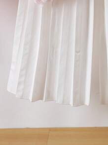 SHEIN Bộ 2 món cho bé gái áo yếm họa tiết hoa 3D màu tương phản và quần xếp ly - Màu vàng - Xem 7