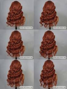 Wear&Go 无胶窗帘刘海红棕色波浪卷发雷米真人假发预拔漂白结预剪 6x5 透明蕾丝封口假发 180% 密度 - S33 - 查看 10