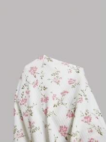 SHEIN MOD Women's Ditsy Floral Lace Trim Mini Knitted Dress, Summer Mini Dress - Pink - View 5