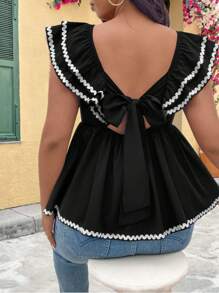 Breezaya Camisa de verano bohemia informal de talla grande para mujer