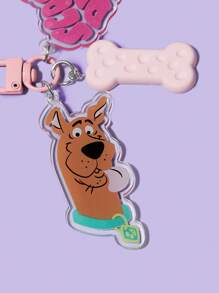 SCOOBY-DOO X SHEIN 时尚亚克力狗和字母印花钥匙扣 - 粉色 - 查看 2