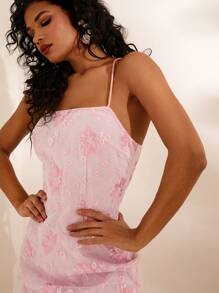 Opulessa Summer Beach Fairycore Wedding Women's Woven Fitted Slit Camisole Dress