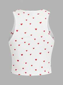 SHEIN Essnce Sommer 2025 Mode Trio: 3er Pack Damen Rippstrick Träger Tops mit Herzprint | Schlanke Passform Tanks in Schwarz/Pink/Weiß | Lässiges Sommer Essentials Bundle - Verschiedenfarbig - Übersicht 6