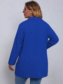 EMERY ROSE 大码休闲办公纯色西装外套 - 寶藍色 - 查看 2