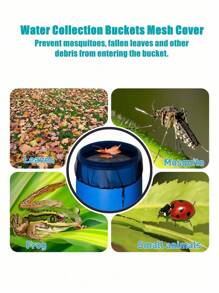 1 件雨桶网罩、配件、集水桶网、带可调节拉绳的雨桶网罩、户外花园雨桶配件的过滤网，防止蚊子、落叶和其他杂物进入桶内 - 黑色 - 查看 3