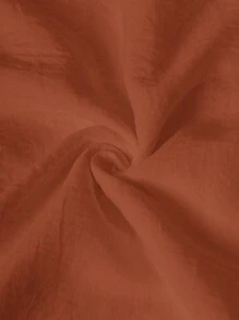 EMERY ROSE 女士纯色 V 领蝙蝠袖宽松衬衫 - 鏽棕色 - 查看 6