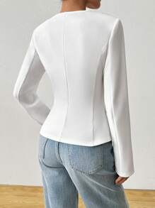 SHEIN EZwear Women's Elegant Solid Color Cinched Waist Office Blazer ...