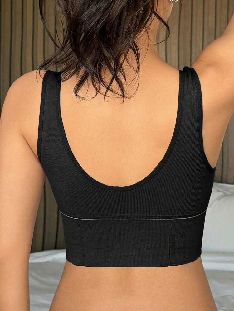 Elegant Seamless Solid Color Sports Bra For Women Lingerie For Women
