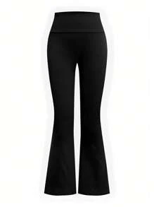 Sparklyn 青少年女孩户外瑜伽运动弹力舒适自由骑行网球健身房徒步露营运动夹克和紧身裤喇叭裤两件套套装，海军蓝 - 黑色 - 查看 7